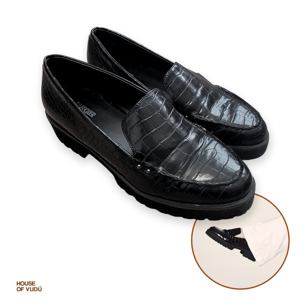 Bleeker & Bond Wendwall Black Patent Low Platform Loafers - Size 9.5